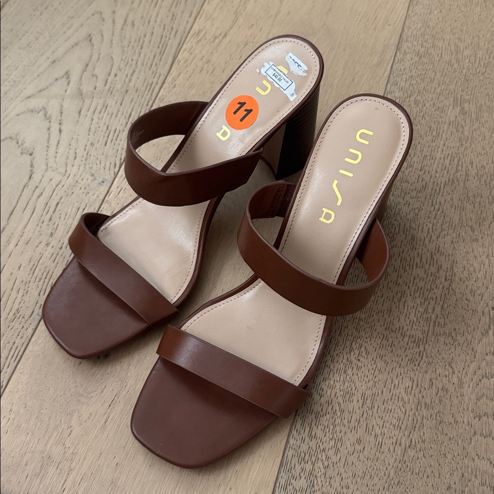 Unisa Chestnut/Cognac Brown Strappy Heels